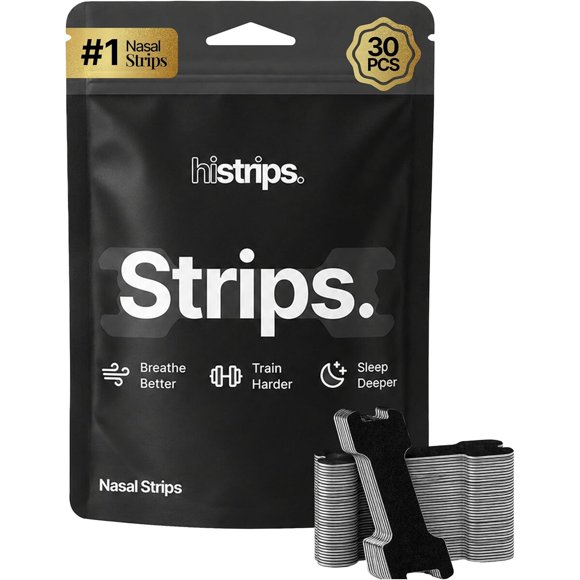 HiStrips High Performance Nasal Strips, SweatProof, Black