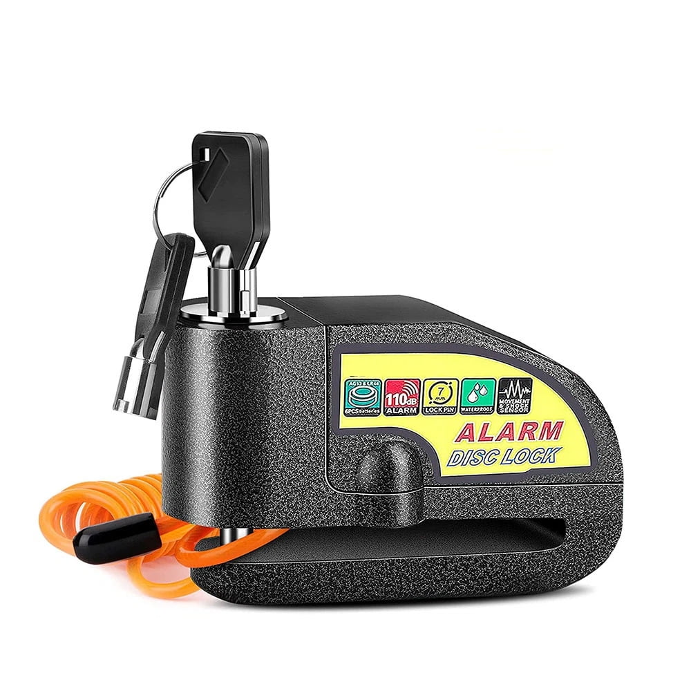 Xusx111 - Cerradura De Freno De Disco De Alarma De Motocicletas, Cerraduras De Motocicletas Bloqueo De Disco De Rueda De Seguridad Antirobo Impermeable 110db Sonido De Alarma