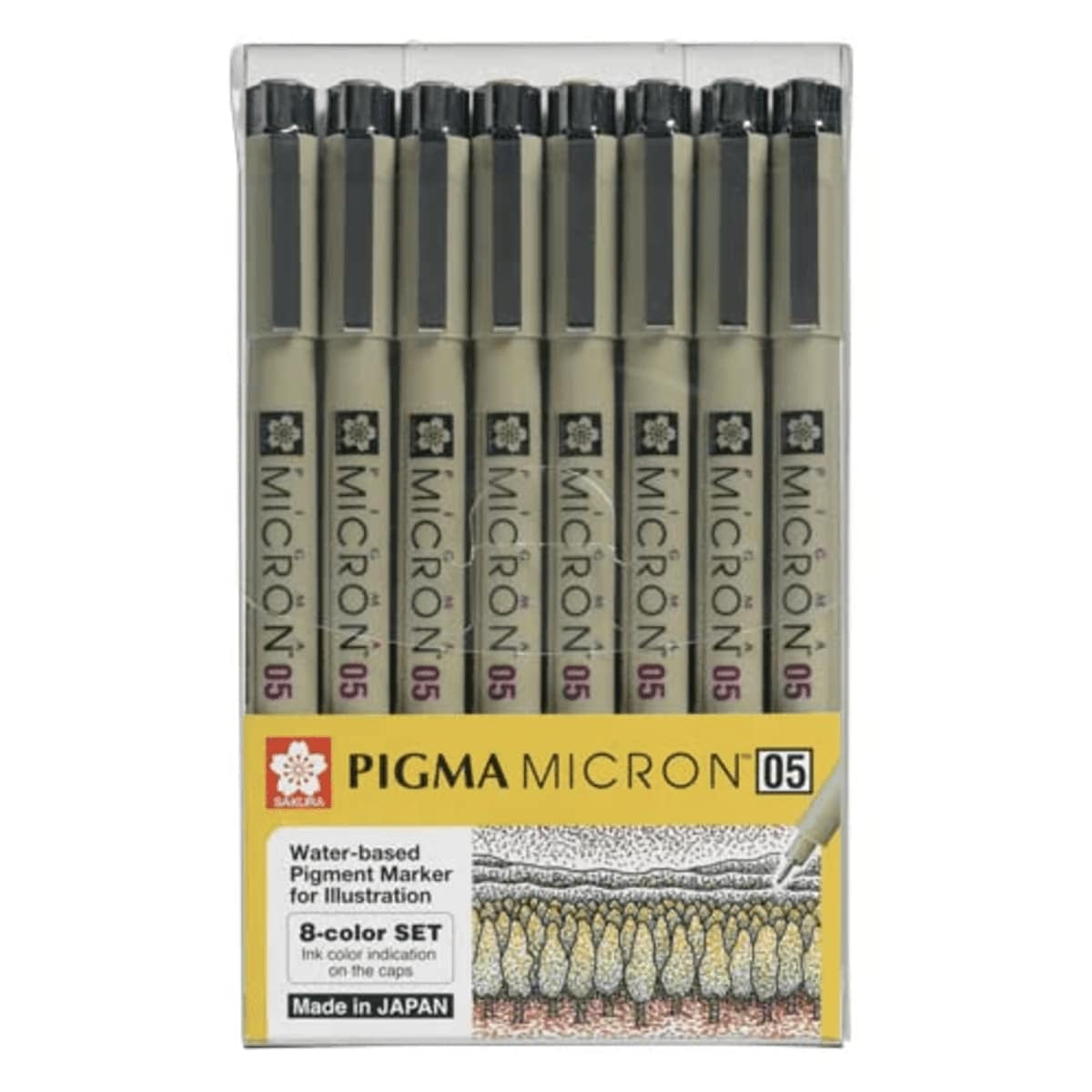 Tiralíneas Sakura Pigma Micron 0.5 Set 8 Colores