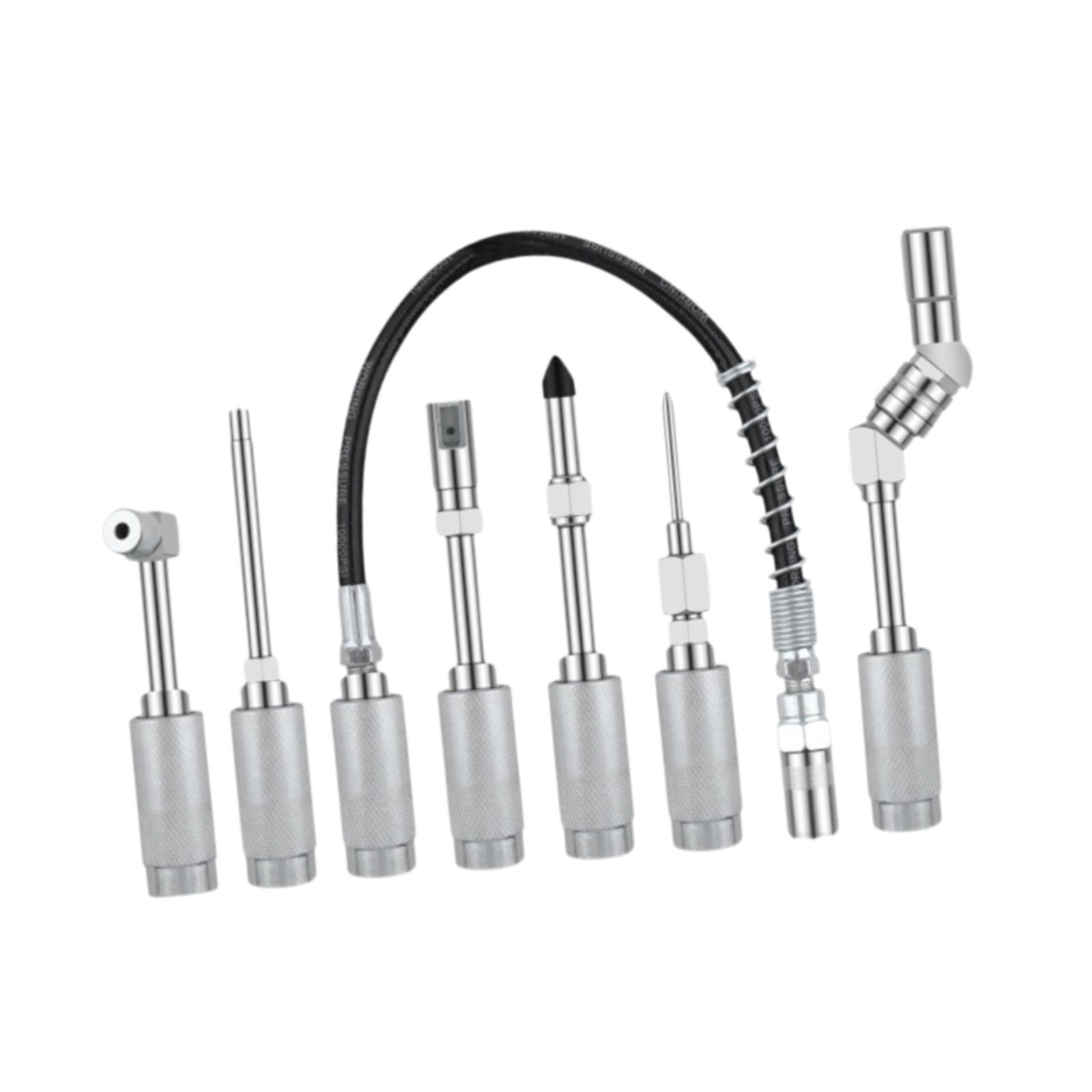 Magideal - Kit De 11 Acopladores De Grasa, Adaptador Dispensador De Lubricante, Cabezales De Aceite Lubricante De Metal Resistente Y De Alta Dureza, Accesorios
