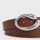 thumbnail image 4 of Cinturón Mujer Hebilla Ovalada Minimalista Elegante marron Talla Única, 4 of 4