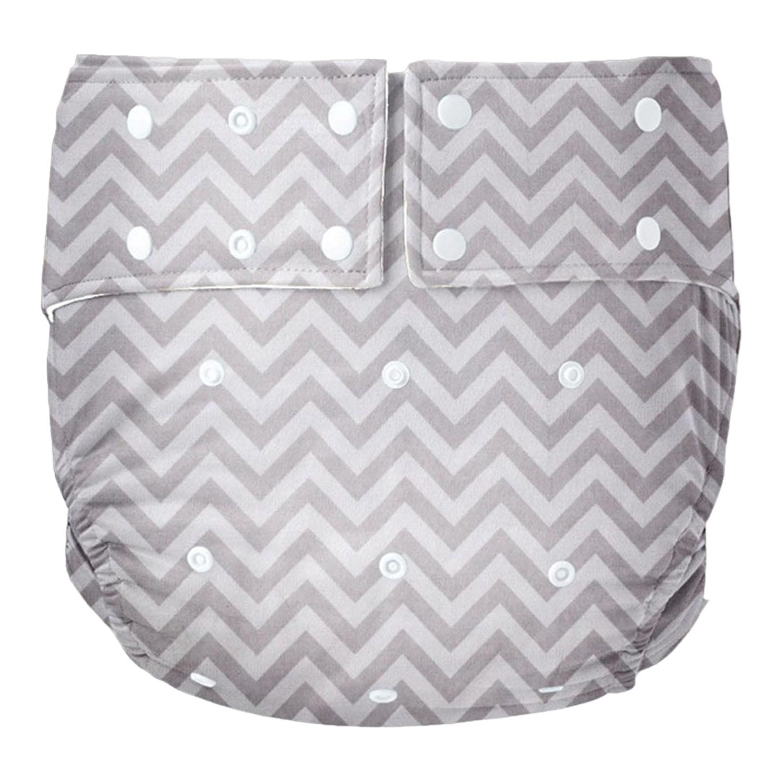 Ioensy - Pañal Adulto De Tela Para Incontinencia Elástico Lavable Para Pacientes Raya Gris