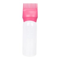 Magideal - Herramientas De Permanente De Botella De Peine De De 120 Ml, Contenedor Dispensador De Teñido Para Teñir El Cabello Vacío, Cepillo Para Teñir El Rosado