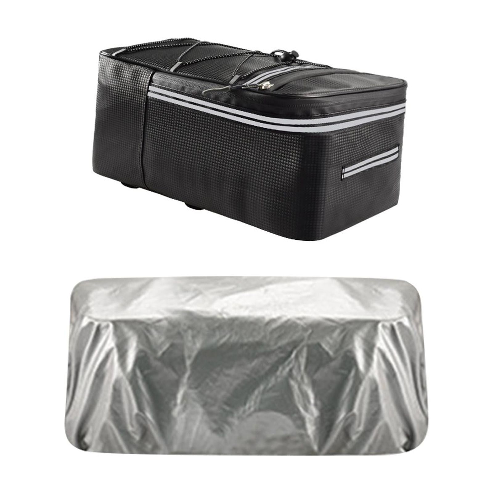 Magideal - Bolsa Para Portaequipajes Trasero De Bicicleta, Portabicicletas Portátil De Cuero Pu Con Cremallera, Bolsa Para Baúl De Bicicletas, Bolsa Para Sillín 33 Cm X 21 Cm X 18 Cm 15 L