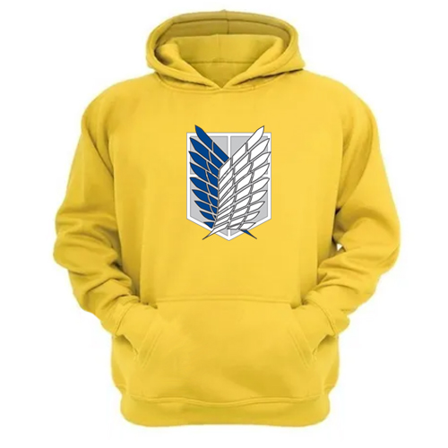 Genérico - Poleron Canguro Attack On Titan Amarillo Talla M Unisex