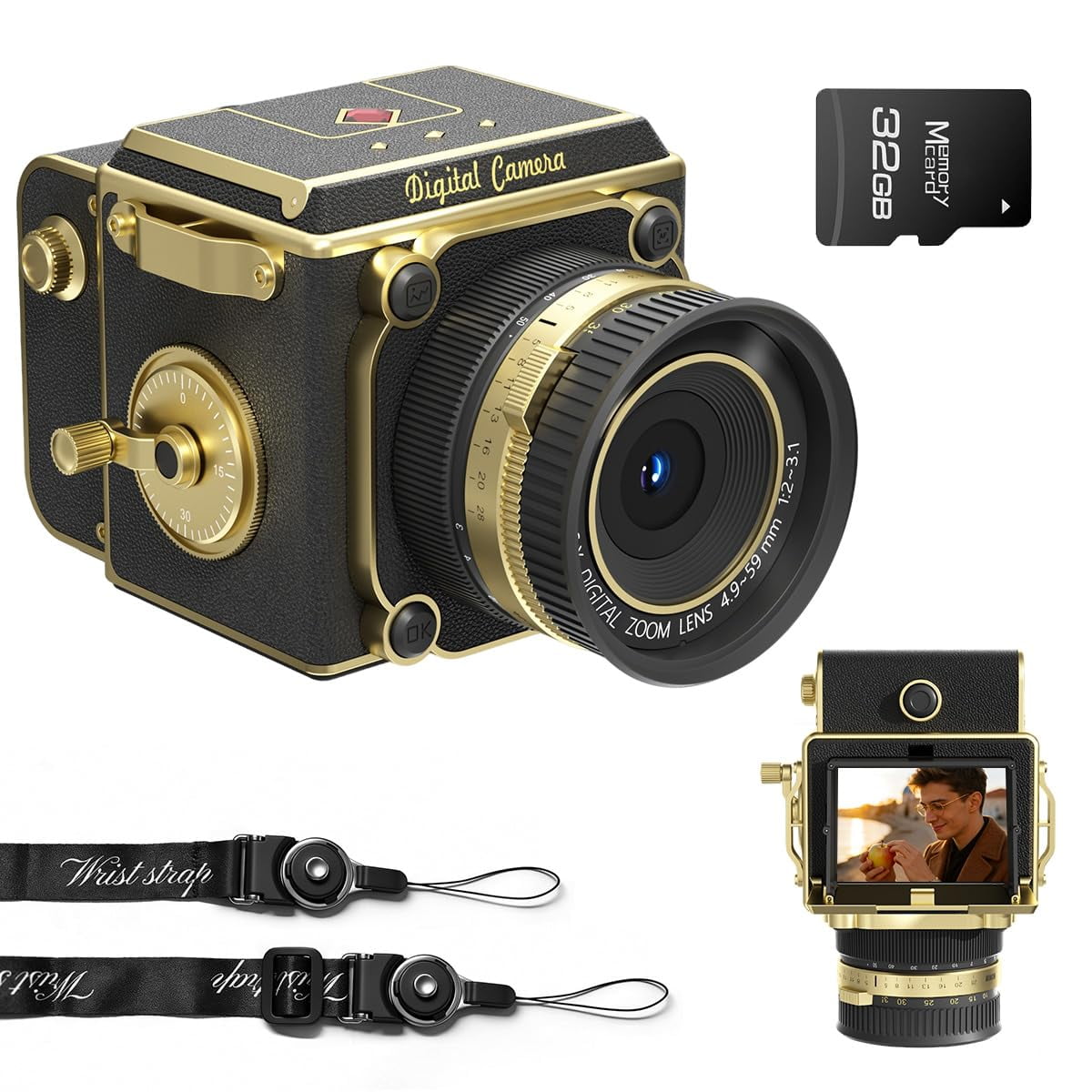 Cámara Digital Jhamal Vintage Retro Portable De 56 Mp Y 2,7 K De Vídeo