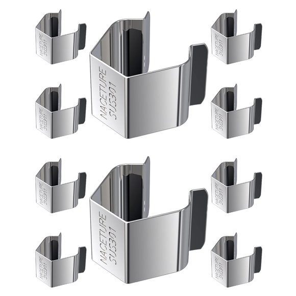 Clips instaladores para mosquiteras NACETURE, 10 piezas, acero inoxidable