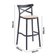 thumbnail image 5 of Taburete Crossback Danubio 66cm Piso Bar O Terraza Apilable Negro, 5 of 8