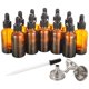 thumbnail image 1 of Frascos cuentagotas AOZITA de vidrio ámbar de 30 ml con accesorios, paquete de 12, 1 of 9