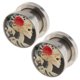 thumbnail image 2 of 2 Piezas Gótico Rojo Rosa Calavera Tapones Para Los Oídos Túneles Expansores Regalos De Halloween 10 Mm, 2 of 5