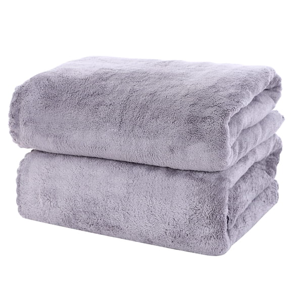 Juego de toallas de baño MOONQUEEN de microfibra de secado rápido, paquete de 2, color gris