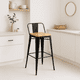 thumbnail image 2 of Pack de 2 Taburetes Tolix Con Asiento De Madera Clara - Negros, 2 of 7