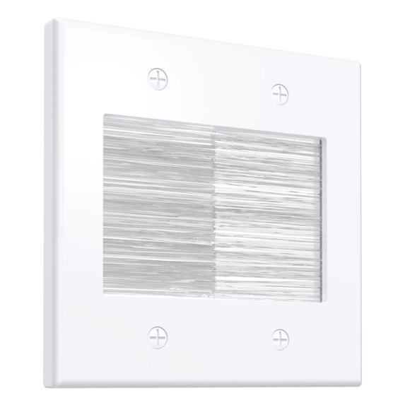 Placa de pared Fosmon de 2 módulos con cepillo, blanca, 83 x 56 mm