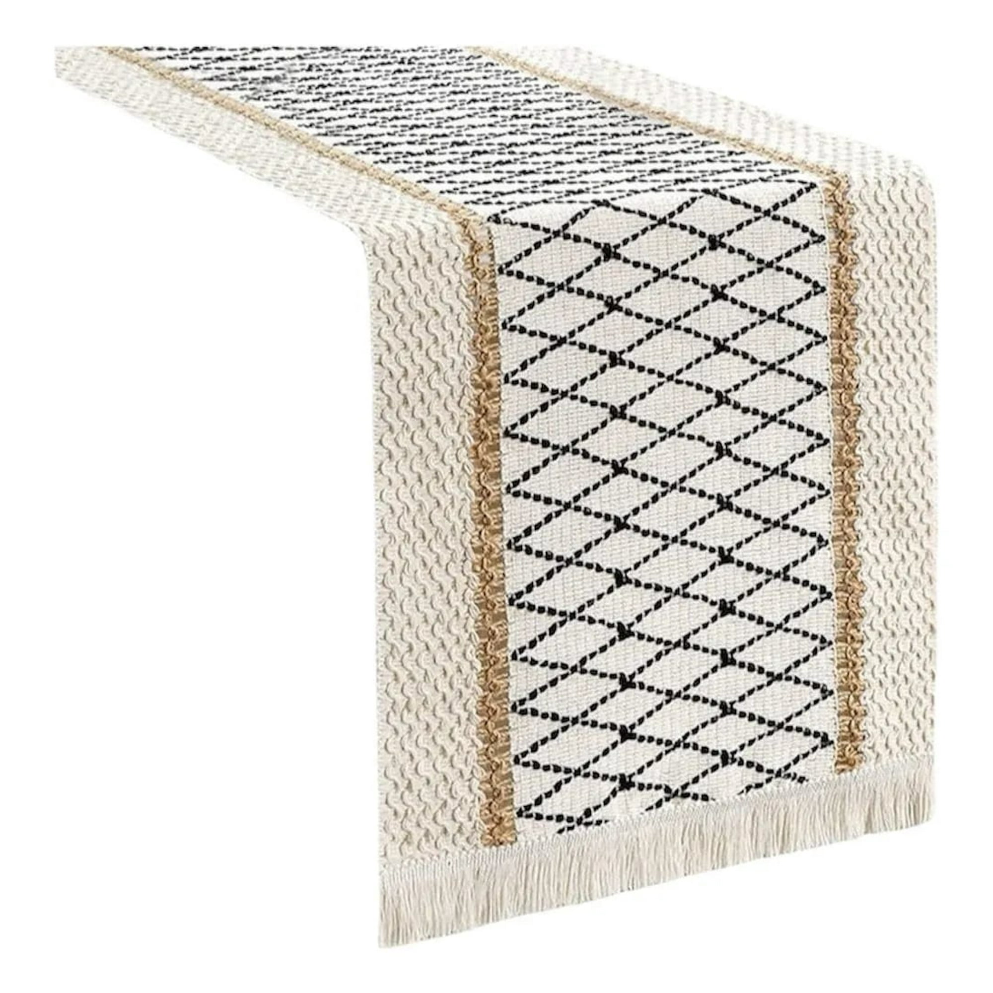 Oem - Mantel Camino De Mesa Rectangular Yute Malla 180x30cm