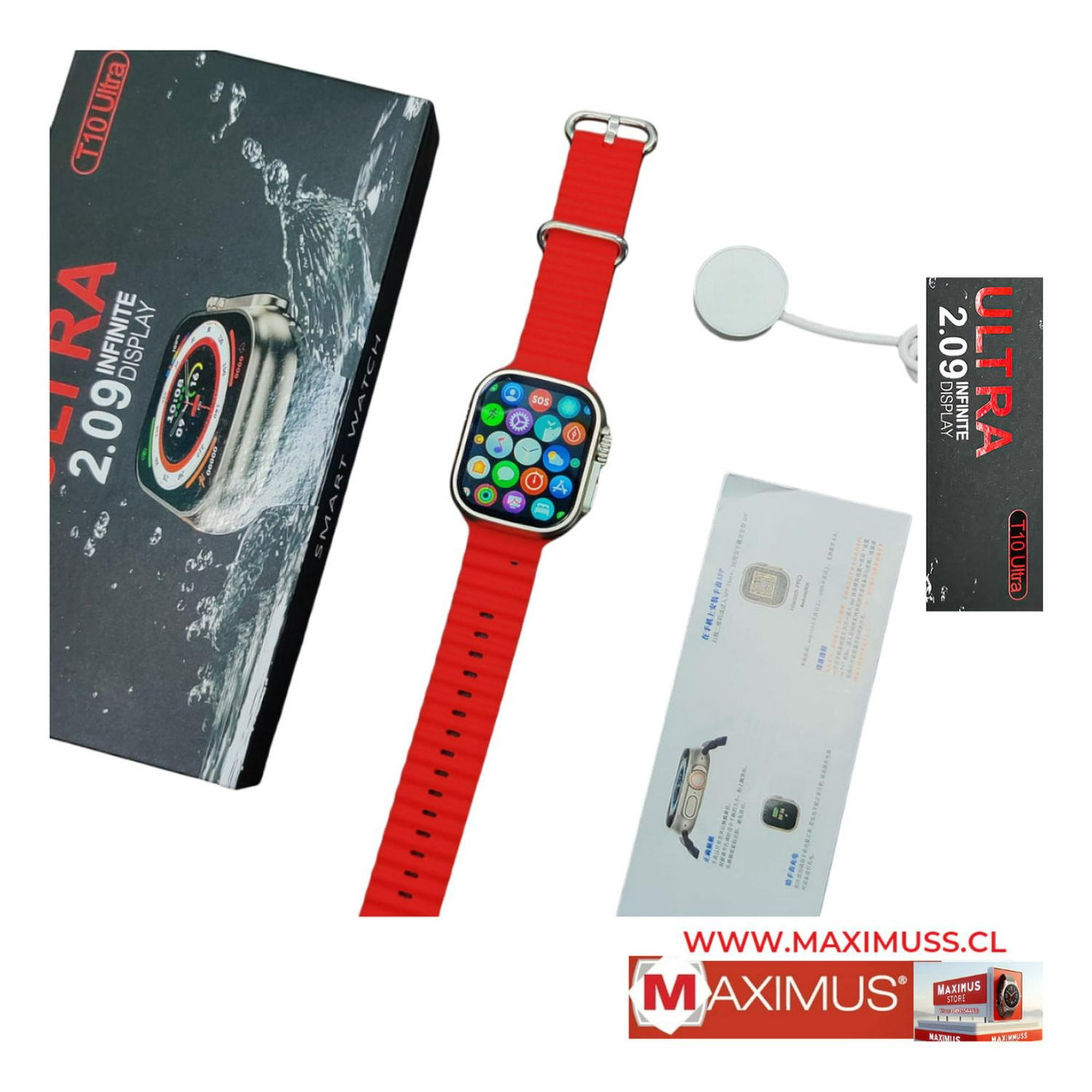 Hiwatchpro - Reloj T10 Ultra Inteligente Smartwatch / Realiza Llamad Rojo