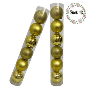 Genérico - Pack 12 Esferas Navidad Doradas 12Cm Decoración Colgantes