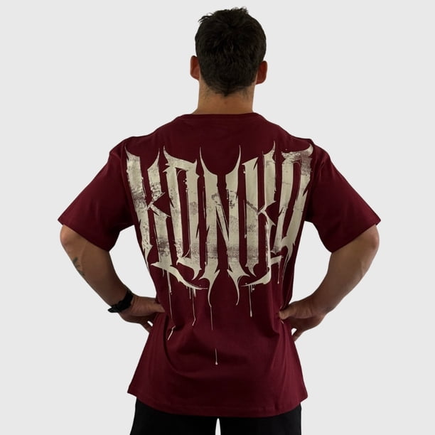 Polera Overize Premium Cotton Revenge Burdeo Hombre Konko