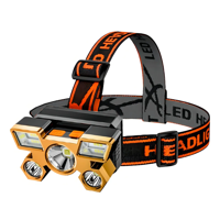 Genérico - Linterna Minera 5 Led Vincha Elastica Batería Recargable Usb Linterna Negro Luz Blanco