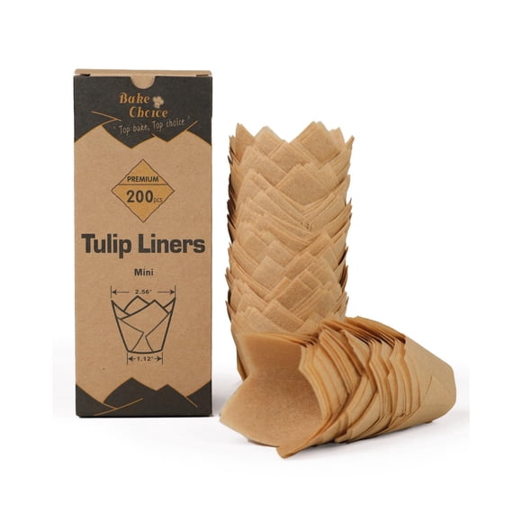 Moldes para magdalenas Bake Choice Mini Tulip, 200 unidades