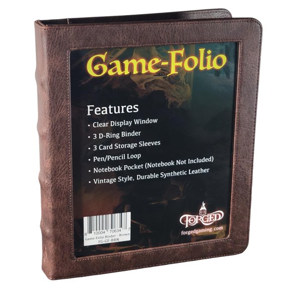 Carpeta de anillas Forged Dice Co. de cuero PU marrón 2,5 cm
