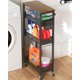 thumbnail image 1 of Carrito de Almacenamiento Delgado XYZLVSI de 4 Niveles con Ruedas, Carrito Metálico Estrecho para Cocina, Organizador para Baño con Estante de Madera y Asa para Espacios Pequeños, 1 of 9