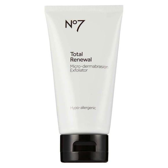 Exfoliante facial No7 de renovación total, microdermoabrasión, 75 ml