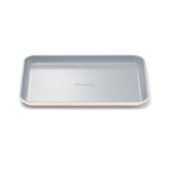 Bandeja para hornear de cerámica antiadherente de alcaravea, pequeña, 9 x 13 pulgadas, color crema