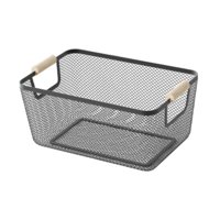 Magideal - Cesta De Alambre De Metal Con Asas De Madera, Organizador De Cocina, Cesta Versátil Para Frutas Y Verduras, Ideal Para Organizar Alimentos Y Frutas En 36 Cm X 22 Cm X 21 Cm