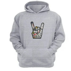 Genérico - Polerón Canguro Rock Gris Claro Talla S Unisex