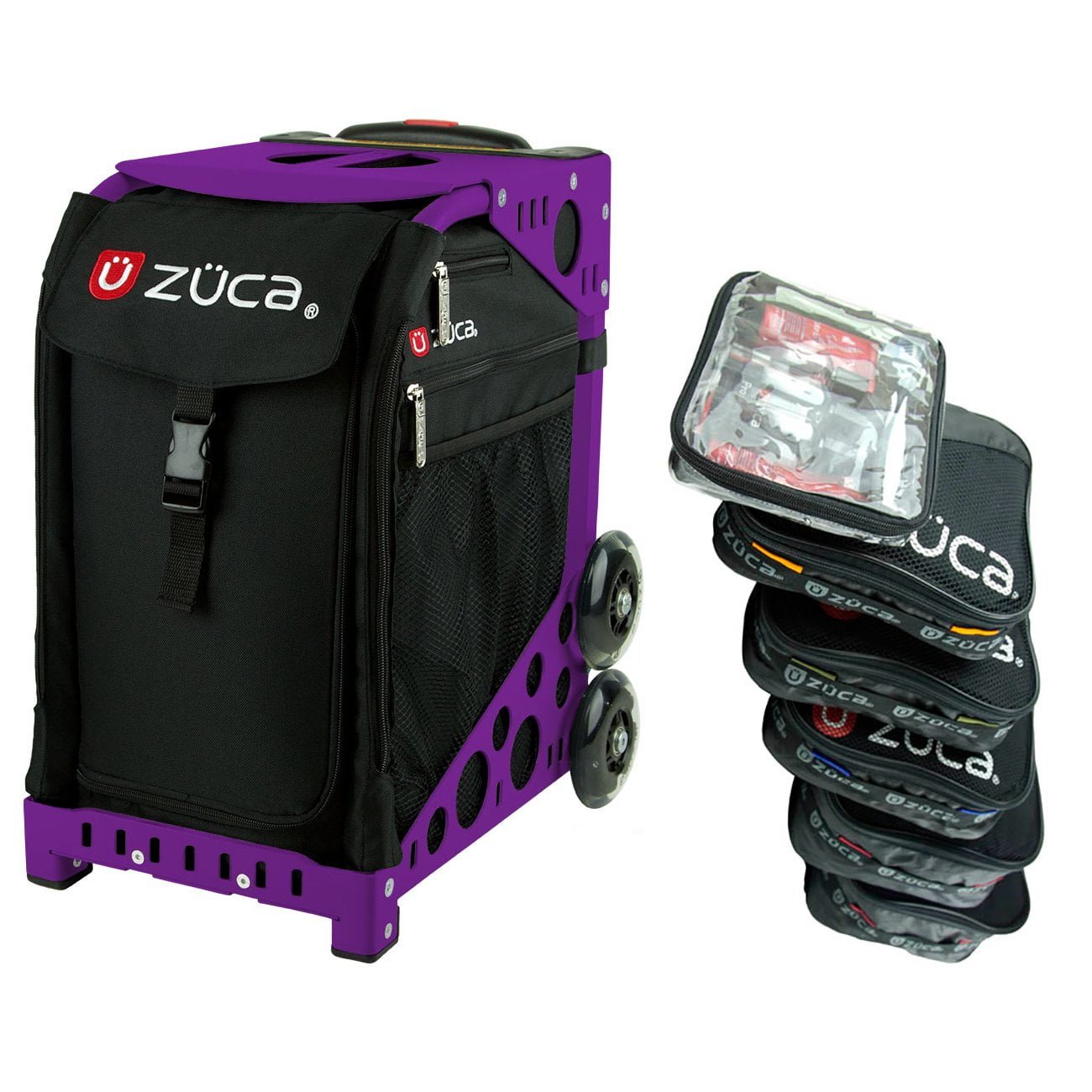 Bolsa Deportiva Zuca Obsidian Con Marco Morado, 5 Bolsas Y Artículos De Aseo