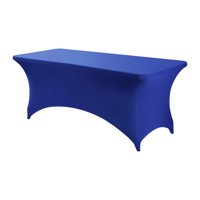 Magideal - Protector De Tela De Mesa Para La Mesa De La Mesa De La Mesa Del Rectángulo De 6 Pies Para El Espectáculo De Cumpleaños Fiesta Del Salón De Belleza De Azul