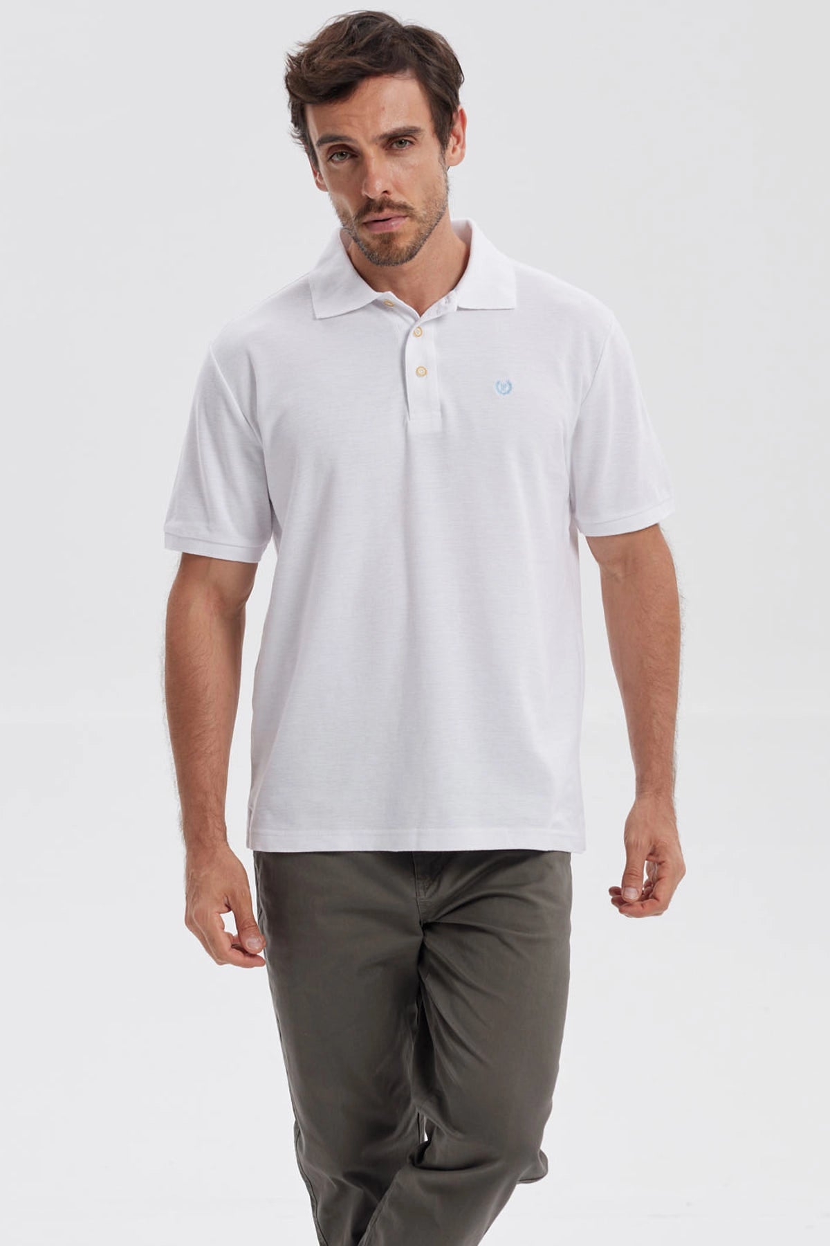 Fashionspark - Polera Hombre Piqué Básica Lisa Blanco - Lv