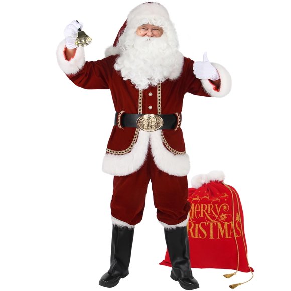 Disfraz de Santa Claus Ahititi 11 piezas Adulto XL Rojo