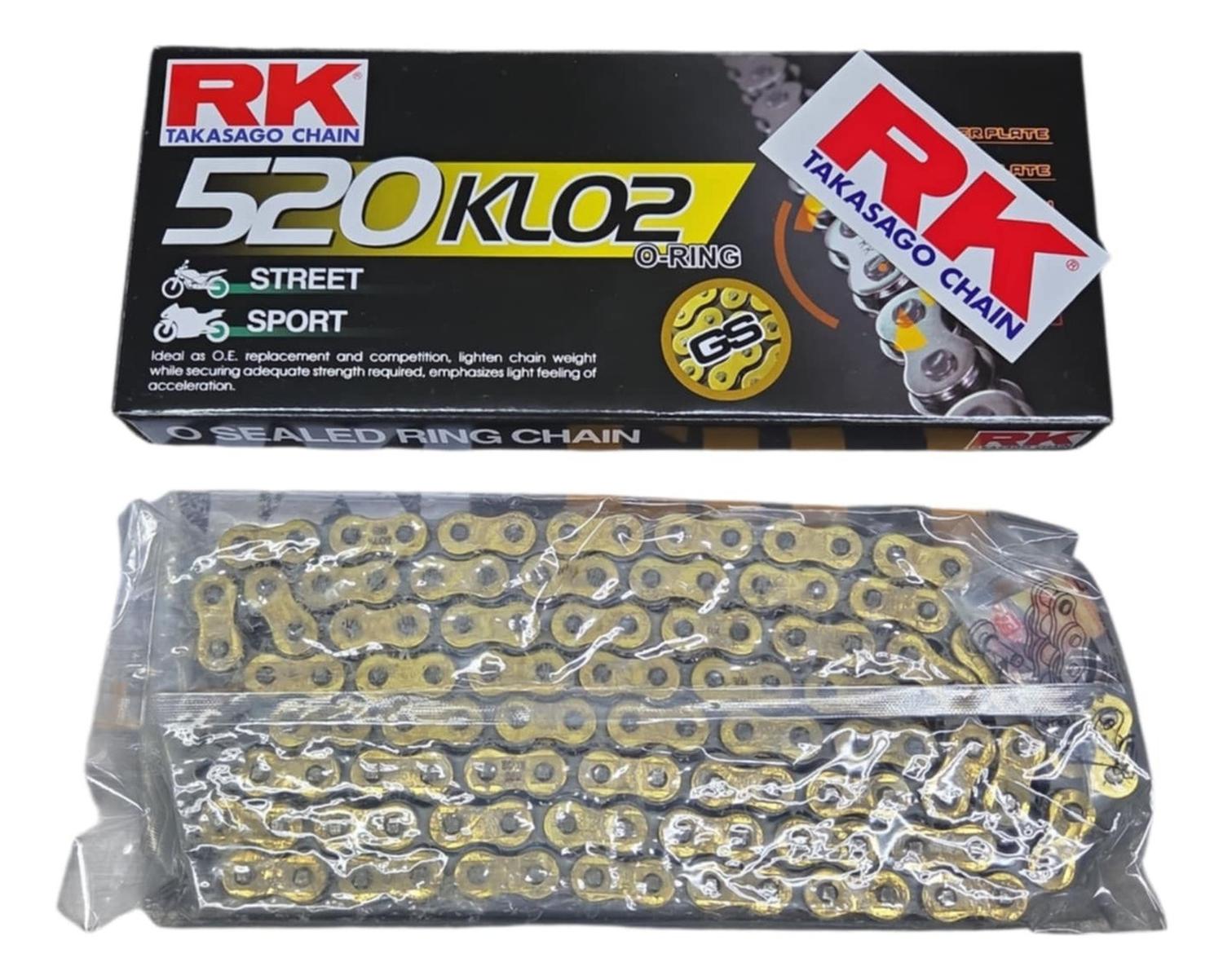 Genérico - Cadena De Moto Reforzada C/ Oring 520 X 120 Japónes Dorada