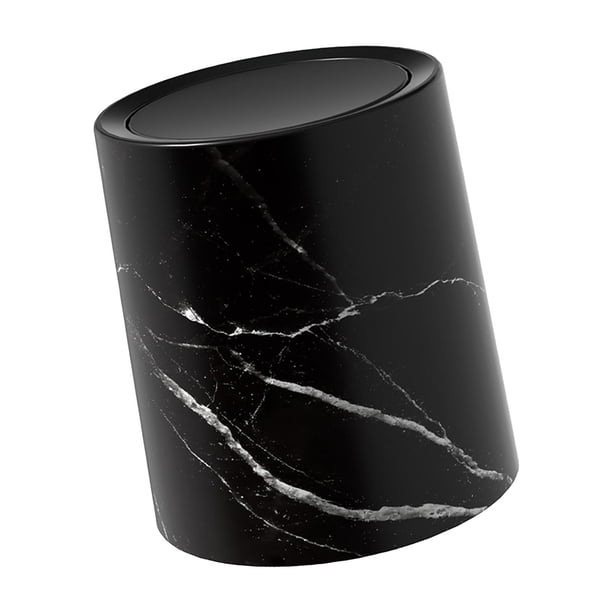 Basurero de Baño de Mármol Cubo de Basura para el Hogar para Dormitorio Sala de Estar Oficina (Basurero de Mármol)