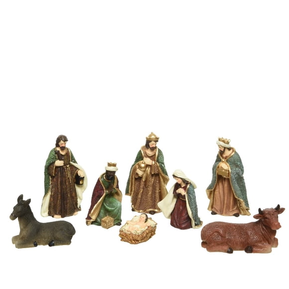 Set de belenes con diseño de figurines Decoris, 8 unidades, poliresina, surtidos