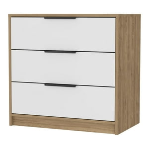 Fmfurniture - Comoda 3 Cajones Fm-001O - Cafe Oscuro Y Blanco