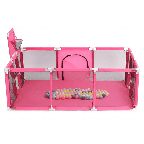 Corral Parque Infantil Bebé Plegable Con Canasta Malla 180cm