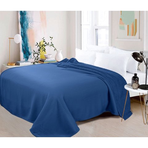 Zahr - Frazada Polar Sherpa King Azul