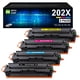 thumbnail image 1 of Paquete de 4 cartuchos de tóner de alto rendimiento compatibles con HP 202X, 1 of 8