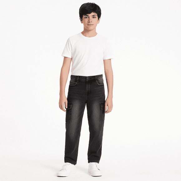 Pantalón Jeans Cargo Niño Denim Estilo Urbano
