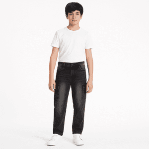 Kibou - Pantalón Jeans Cargo Niño Denim Estilo Urbano