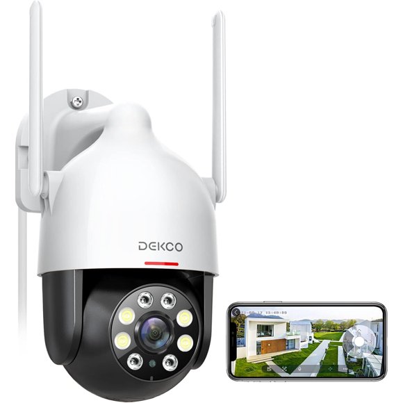 Camara Seguridad Exterior DEKCO 2K WiFi Domo 360° IP66 PTZ