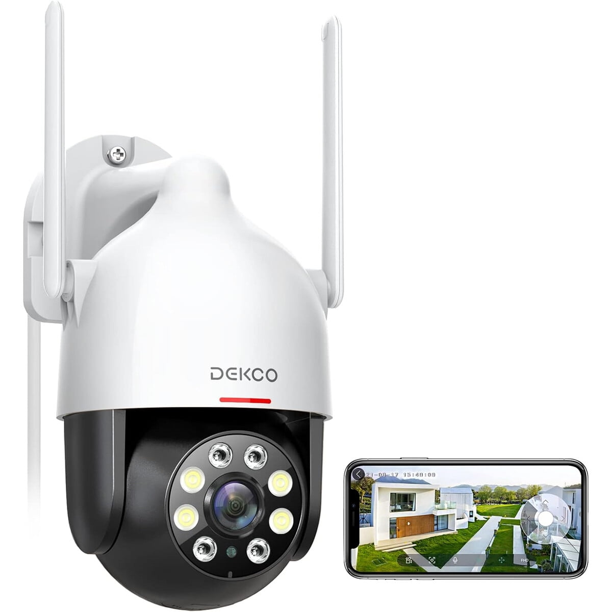 Camara Seguridad Exterior Dekco 2k Wifi Domo 360° Ip66 Ptz