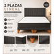 thumbnail image 4 of Cama 2 Plazas Gris con Colchón y Respaldo Lineal en Lino, 4 of 5
