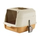 thumbnail image 5 of Caja de arena para gatos con tapa, bandeja de arena para gatos de interior, inodoro grande de doble puerta, bandeja de arena para gatos con pala para , naranja, 5 of 5