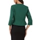 thumbnail image 3 of INSPIRE CHIC Elegante Blazer Corto para Mujeres Regreso a Clases Atuendo de Maestra Abierto al Frente Sin Cuello Manga 3/4 Chaqueta de Traje de Negocios Peplum S Verde Oscuro, 3 of 6
