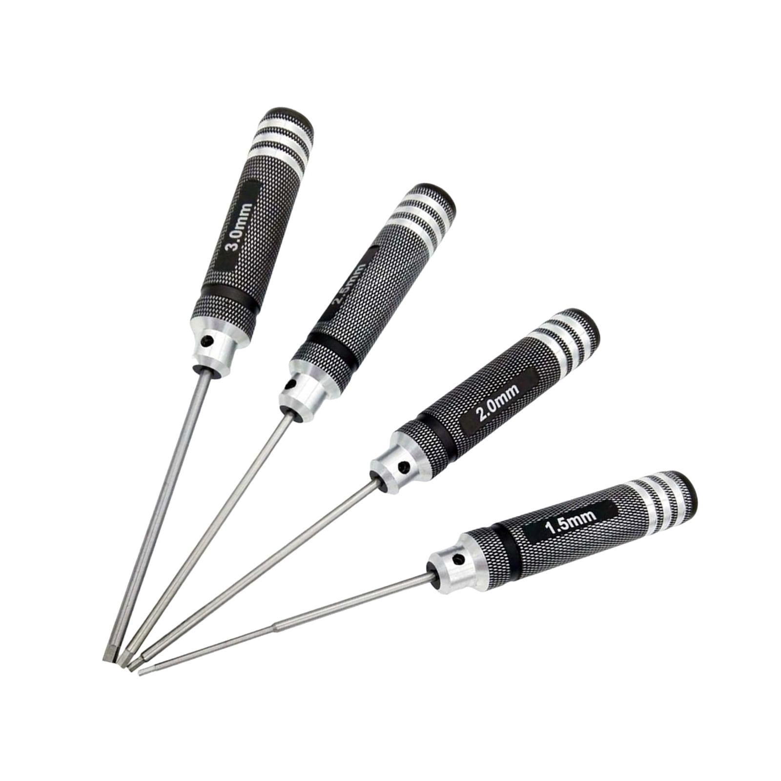 Magideal - Juego De Destornilladores Hexagonales Rc, 4x, 1,5mm, 2,0mm, 2,5mm, 3,0mm, Destornillador Con Cabeza Hexagonal Para Reparación De Drones Rc, Suministro Negro