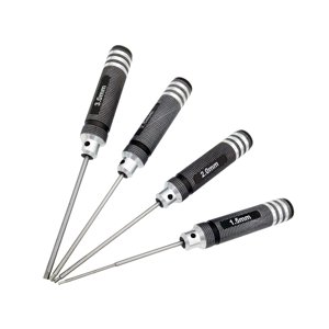 Magideal - Juego De Destornilladores Hexagonales Rc, 4X, 1,5Mm, 2,0Mm, 2,5Mm, 3,0Mm, Destornillador Con Cabeza Hexagonal Para Reparación De Drones Rc, Suministro Negro