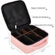 thumbnail image 5 of Bolsa de maquillaje de viaje, portátil, para mujer, con divisores ajustables, para cosméticos, herramientas de maquillaje, artículos de tocador, joyas, accesorios digitales, color oro rosa., 5 of 7